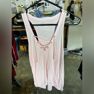 Tie front tank top